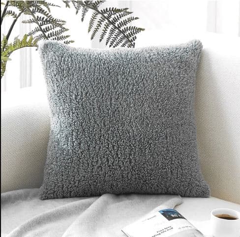 کوسن 43×43 مخمل دار خاکستری بنلیسو تولیکا