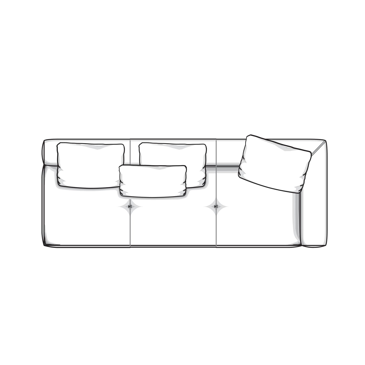 مبل کنج راست 275 تولیکا مدل کانری