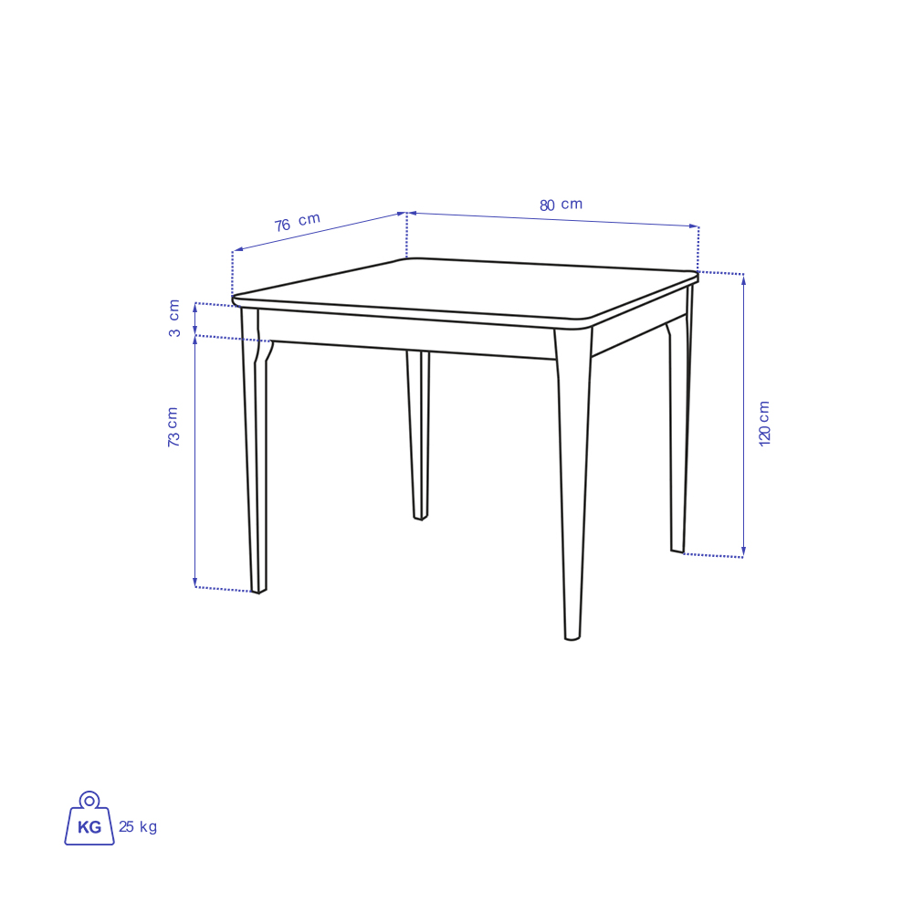 میز نهارخوری 4 نفره مربع تولیکا مدل کیا