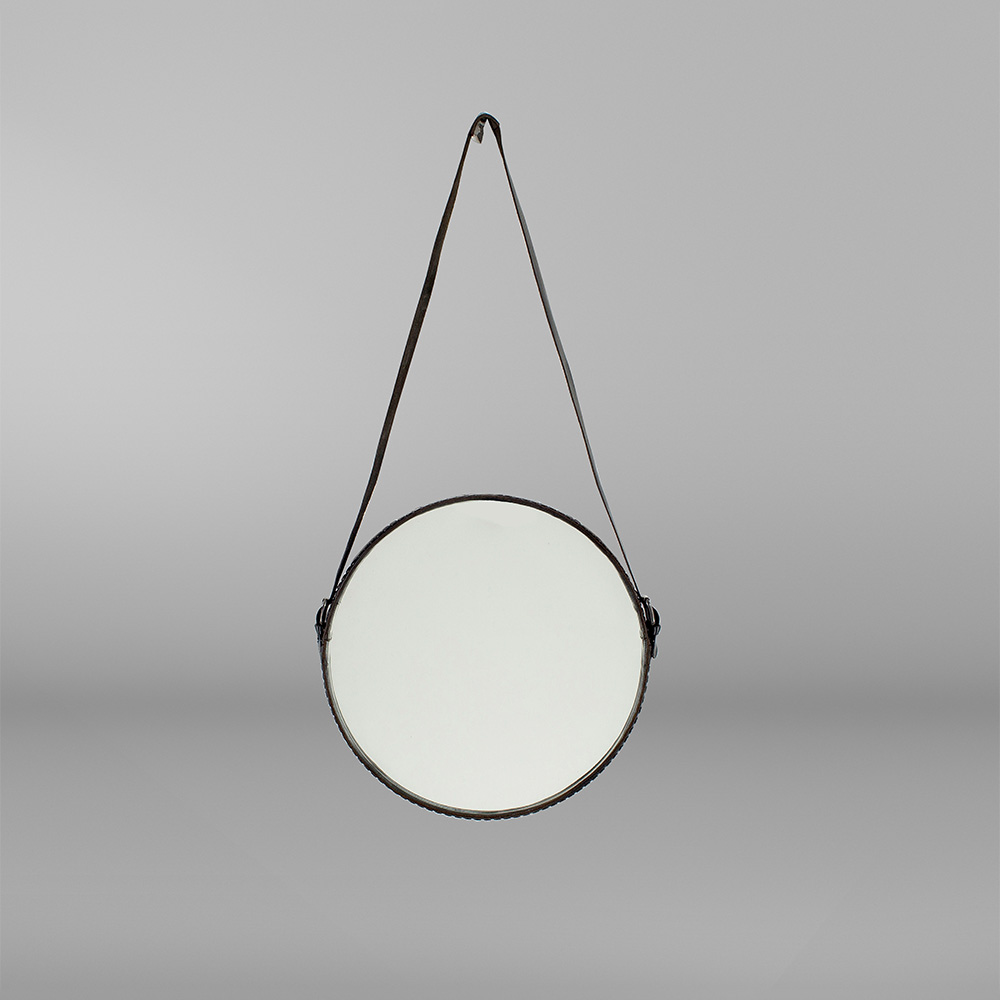 آینه کوچک تولیکا مدل بنددار چرمی