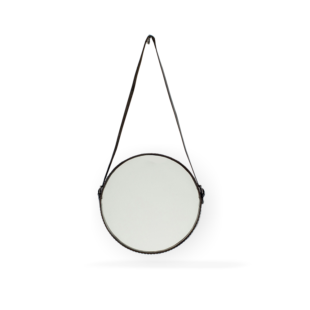 آینه کوچک تولیکا مدل بنددار چرمی
