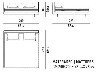 BRAZILIA 200CM 88H BED BY TOLICA