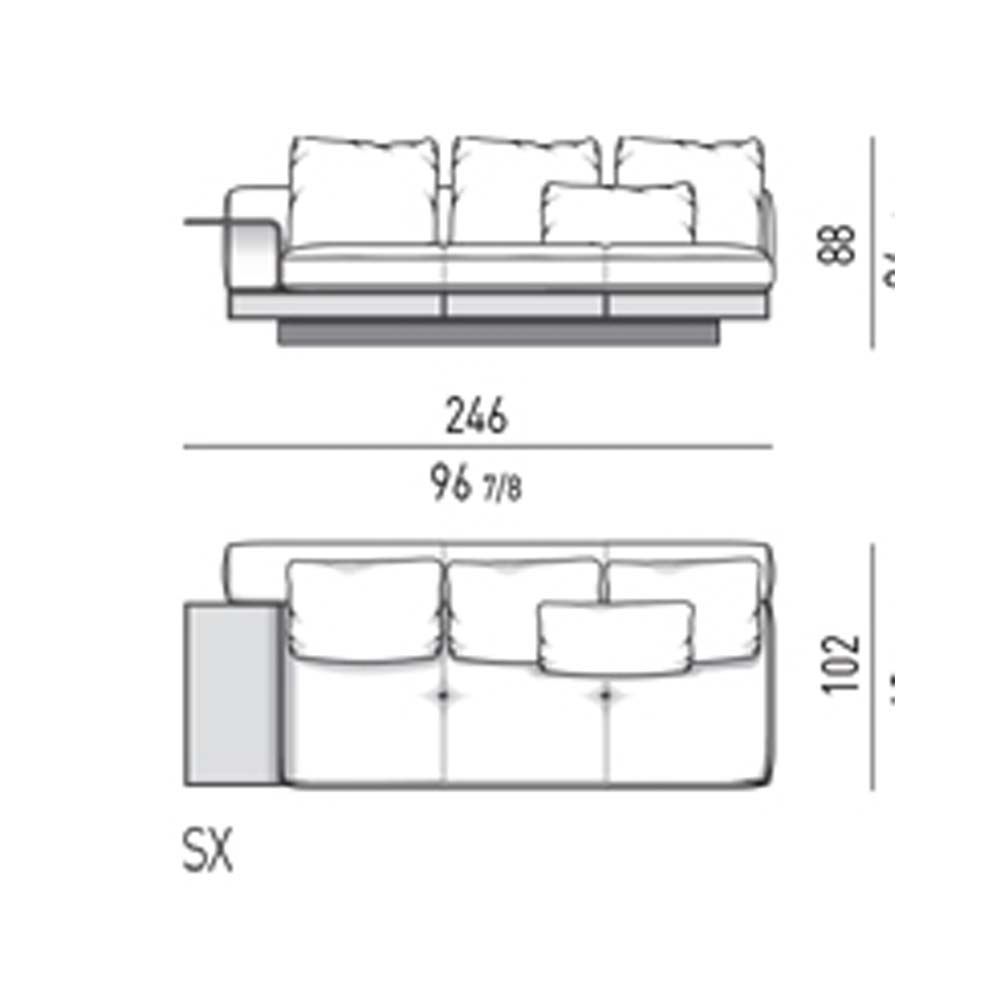 Connery 246 attached sofa by tolica