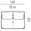 Connery Attached sofa 140 by tolica