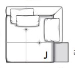 CONNERY CHAISE-LONGUE SQUARE SMALL WITH FLAP CM 173X157 BY TOLICA