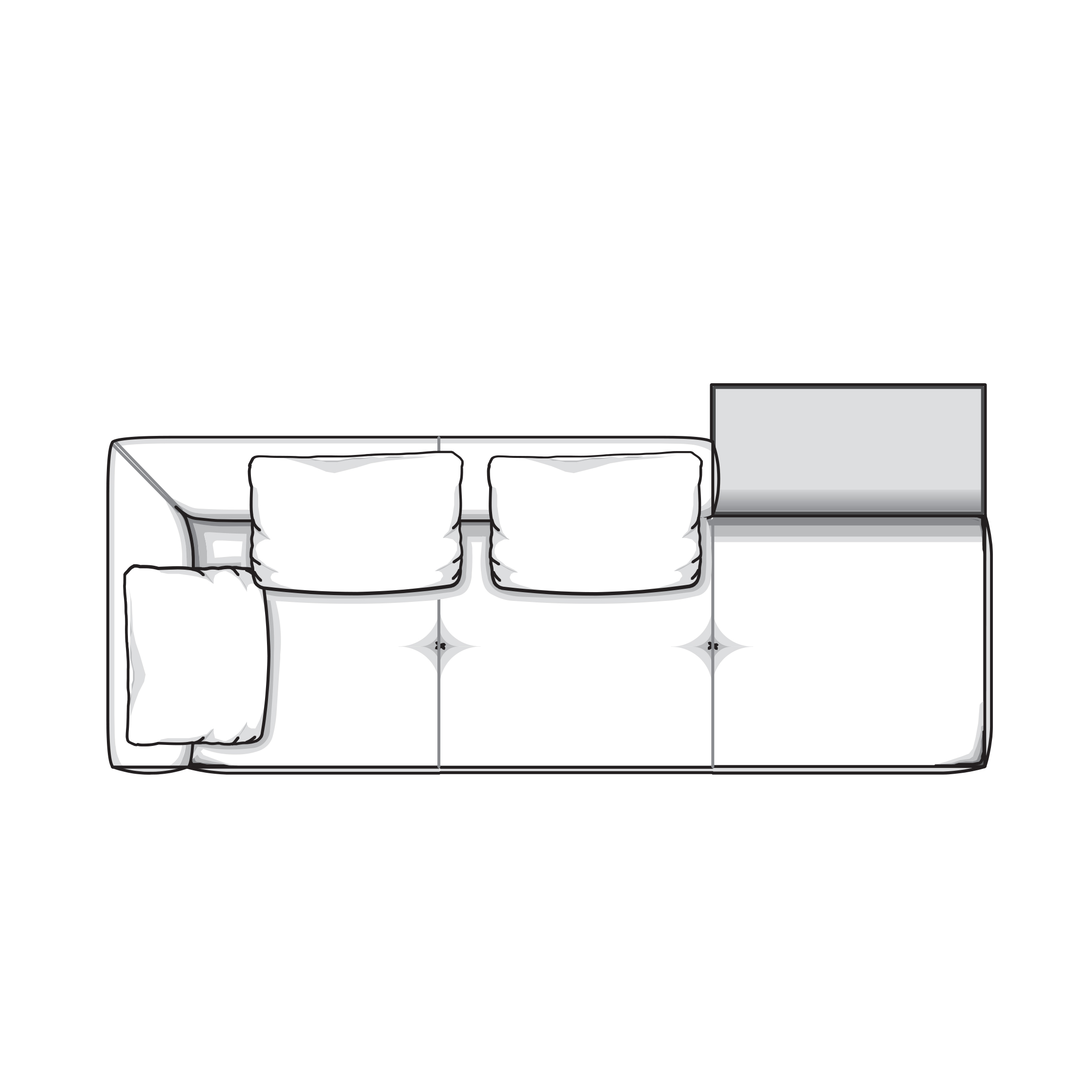 CONNERY OPEN CORNER 275 SOFA WITH FLAP BY TOLICA
