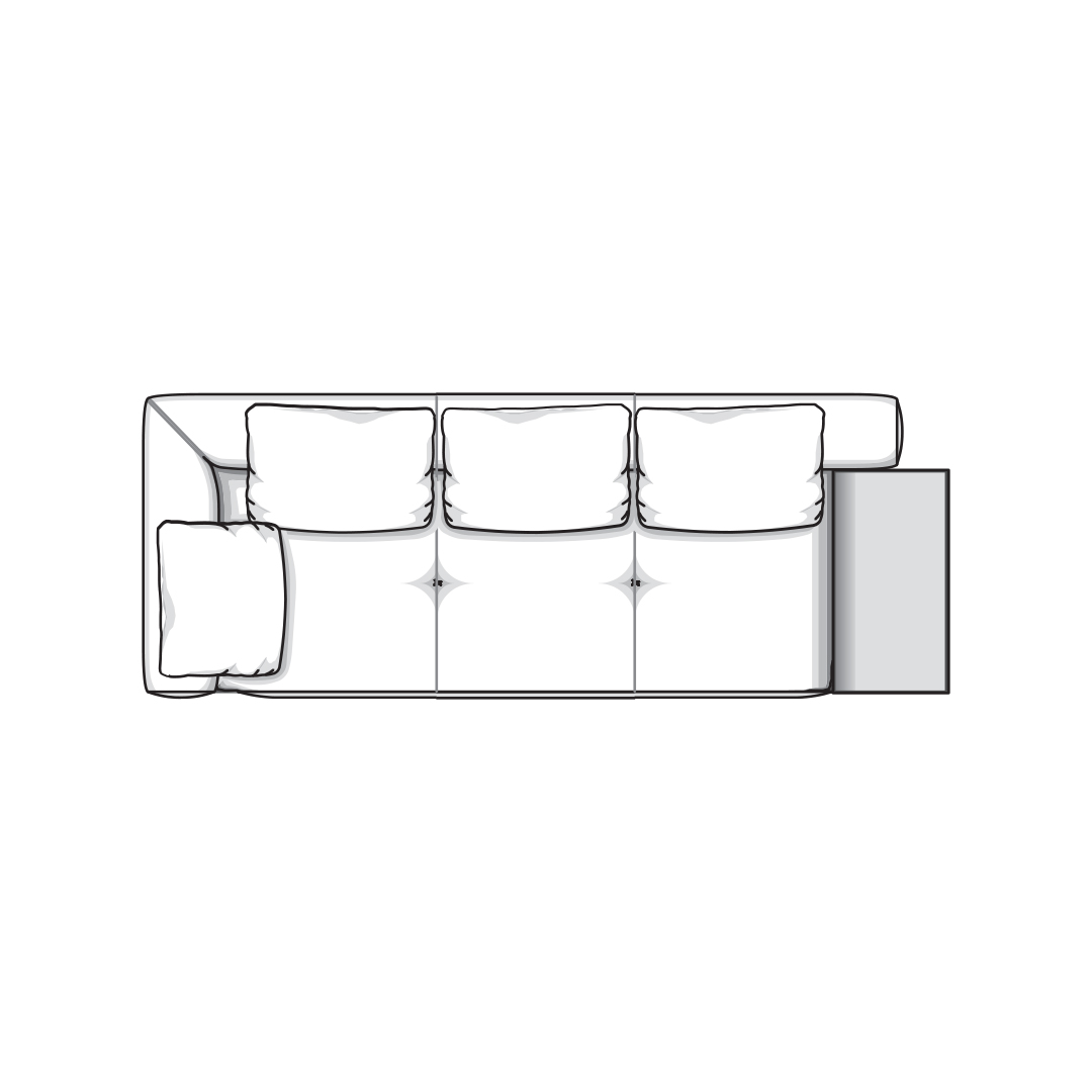 CONNERY 277 LEFT CORNER SOFA WITH FLAP BY TOLICA