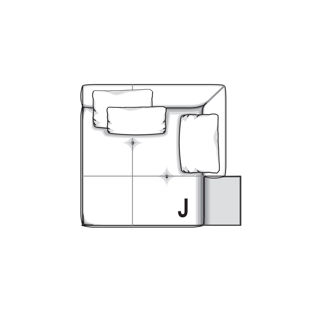 CONNERY CHAISE-LONGUE SQUARE SMALL WITH FLAP CM 173X157 BY TOLICA