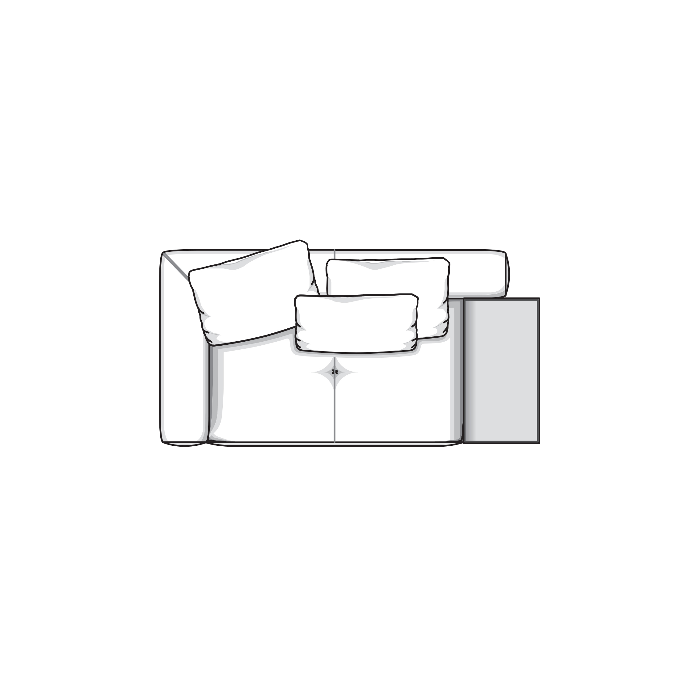 SOFA WITH FLAP CM 200 - SEATING MODULE CM 68